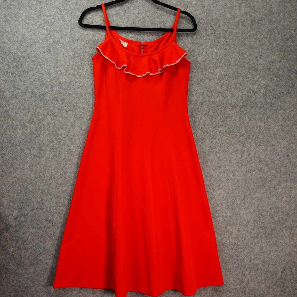1950s Vintage Fit Flare Dress Womens M Red Coquette Holiday Cocktail GERMANY